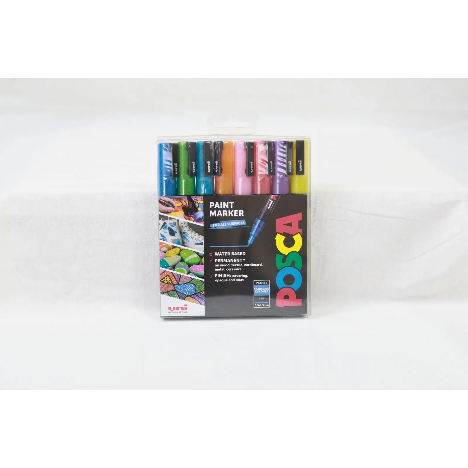 ■ Posca PC - 3M Fine Bullet Tip - Wallet of 8 Sparkling Colours