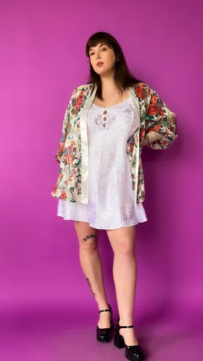 1980s Victoria's Secret Gold Label Floral Robe, sz. S-XL