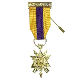 2nd Degree Order of the Secret Monitor AMD Breast Jewel - Yellow & Purple