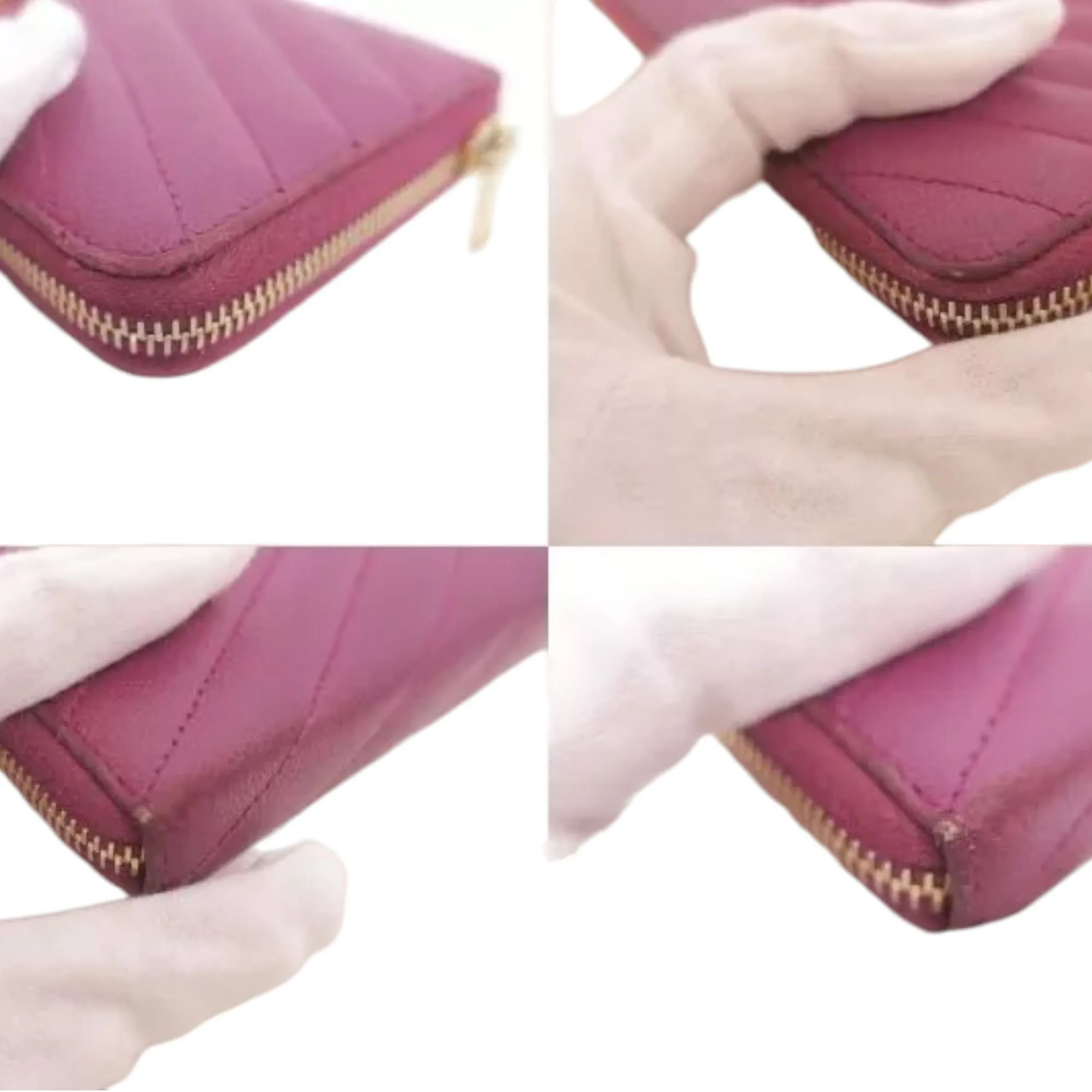 362338AM (C5) YVES Saint Laurent Wallet Long Pink Leather