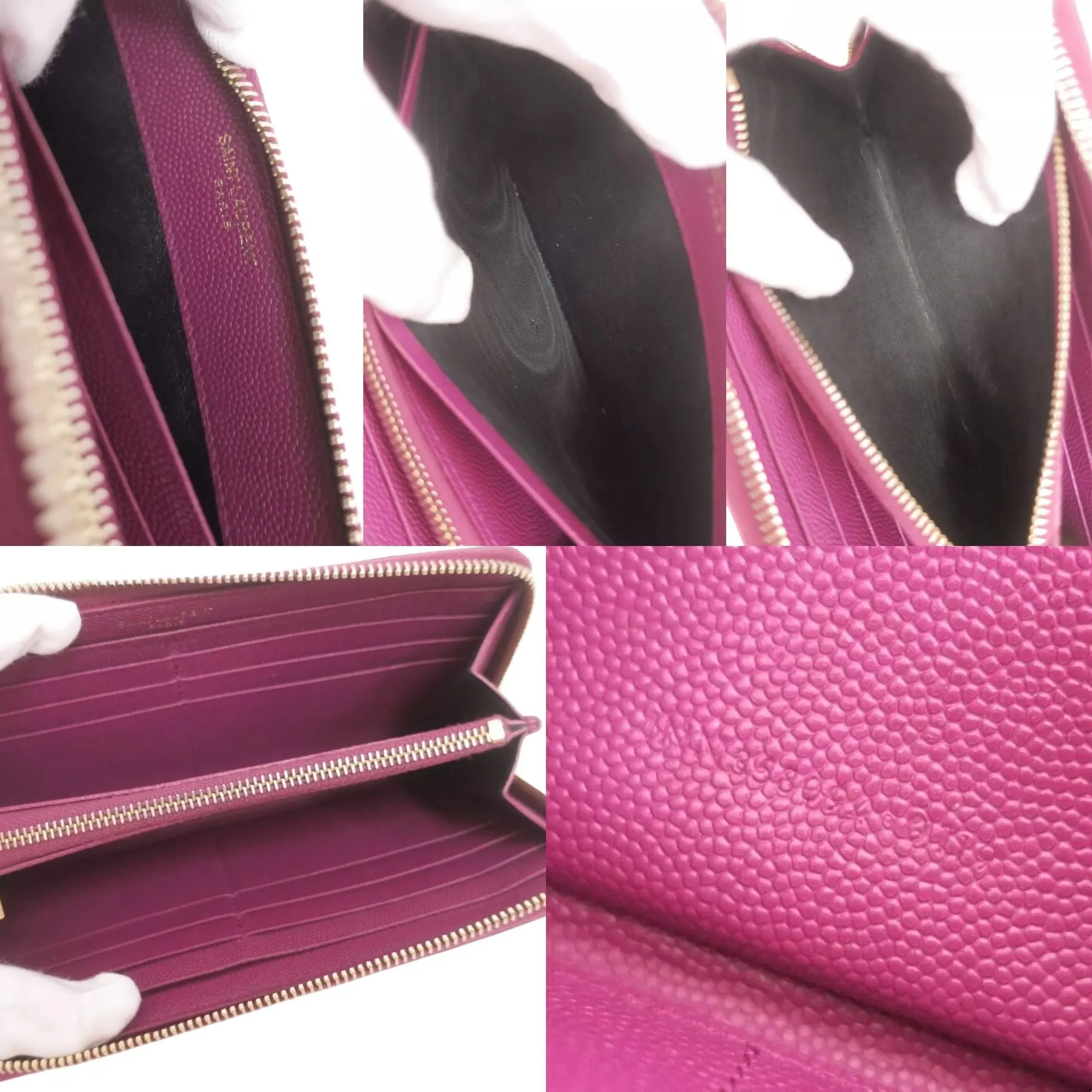 362338AM (C5) YVES Saint Laurent Wallet Long Pink Leather