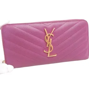 362338AM (C5) YVES Saint Laurent Wallet Long Pink Leather