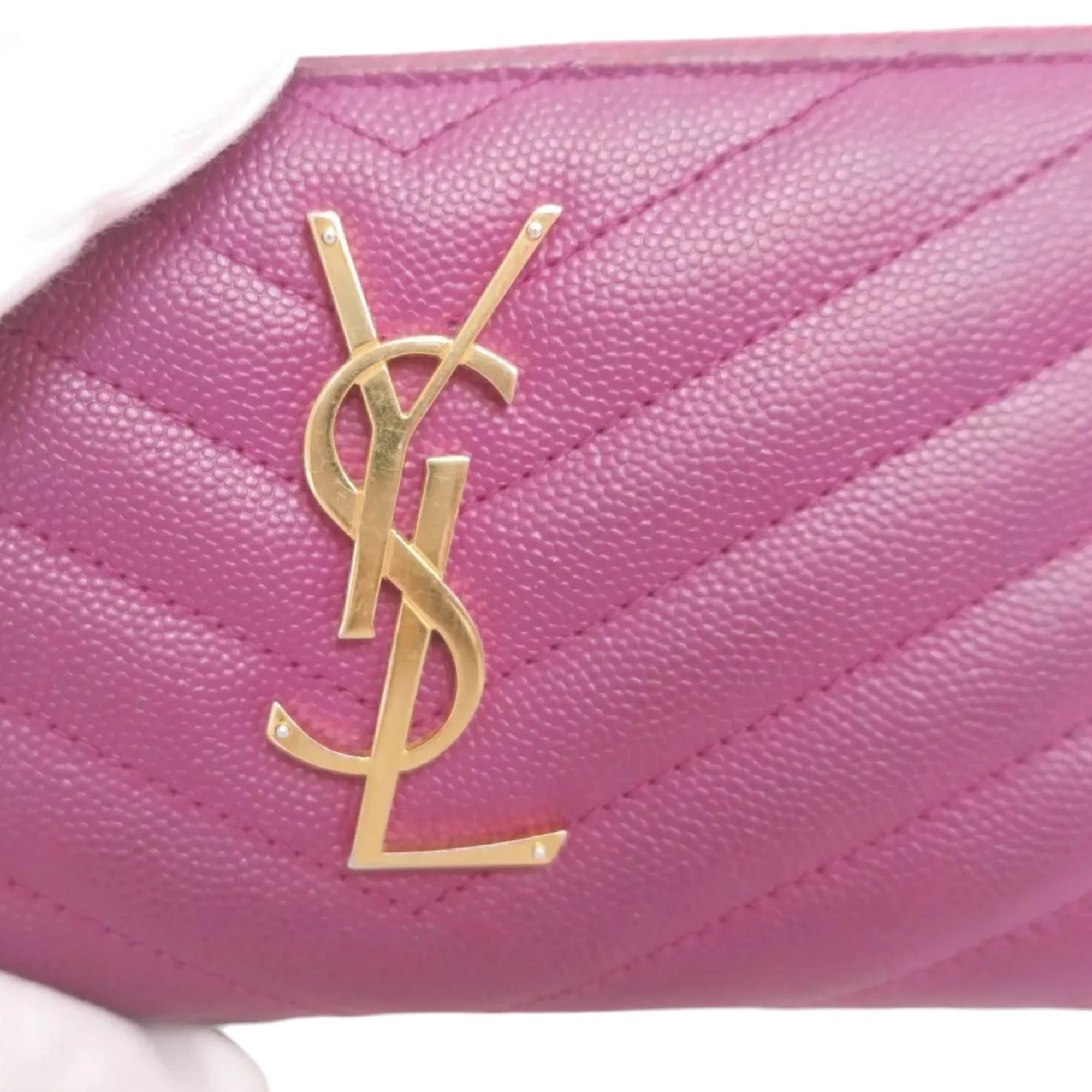 362338AM (C5) YVES Saint Laurent Wallet Long Pink Leather