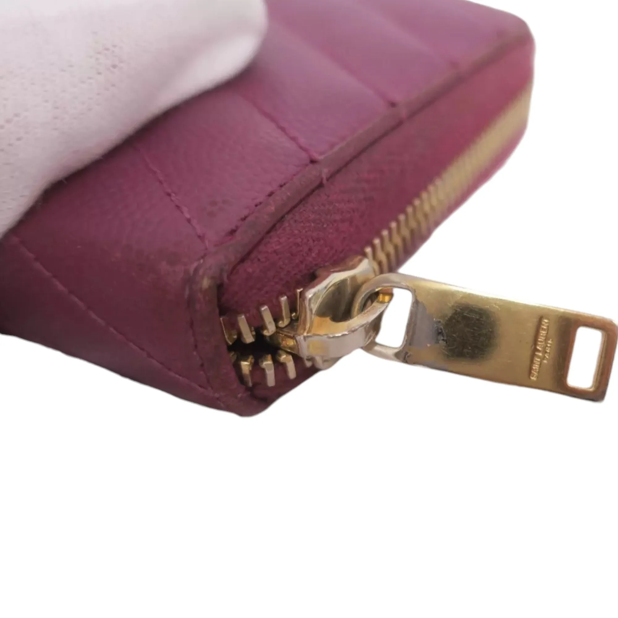 362338AM (C5) YVES Saint Laurent Wallet Long Pink Leather