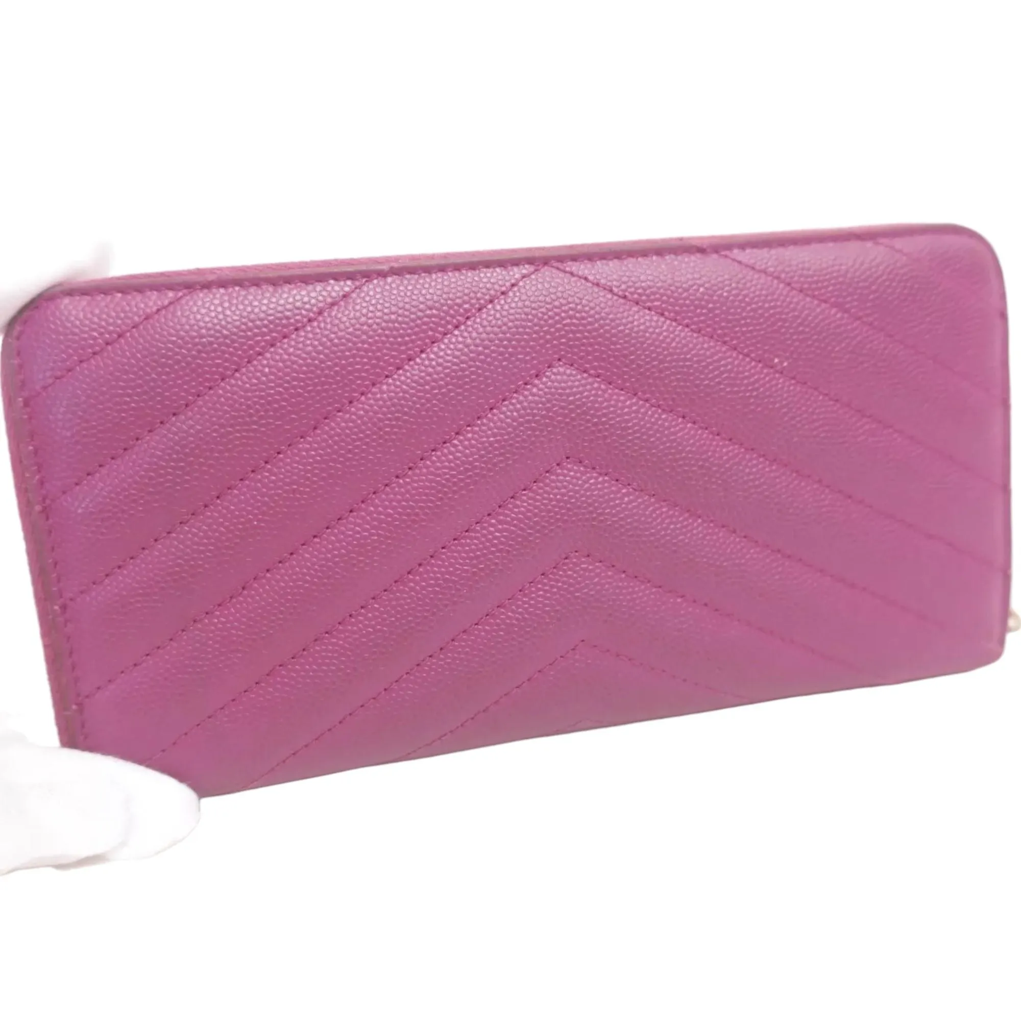 362338AM (C5) YVES Saint Laurent Wallet Long Pink Leather