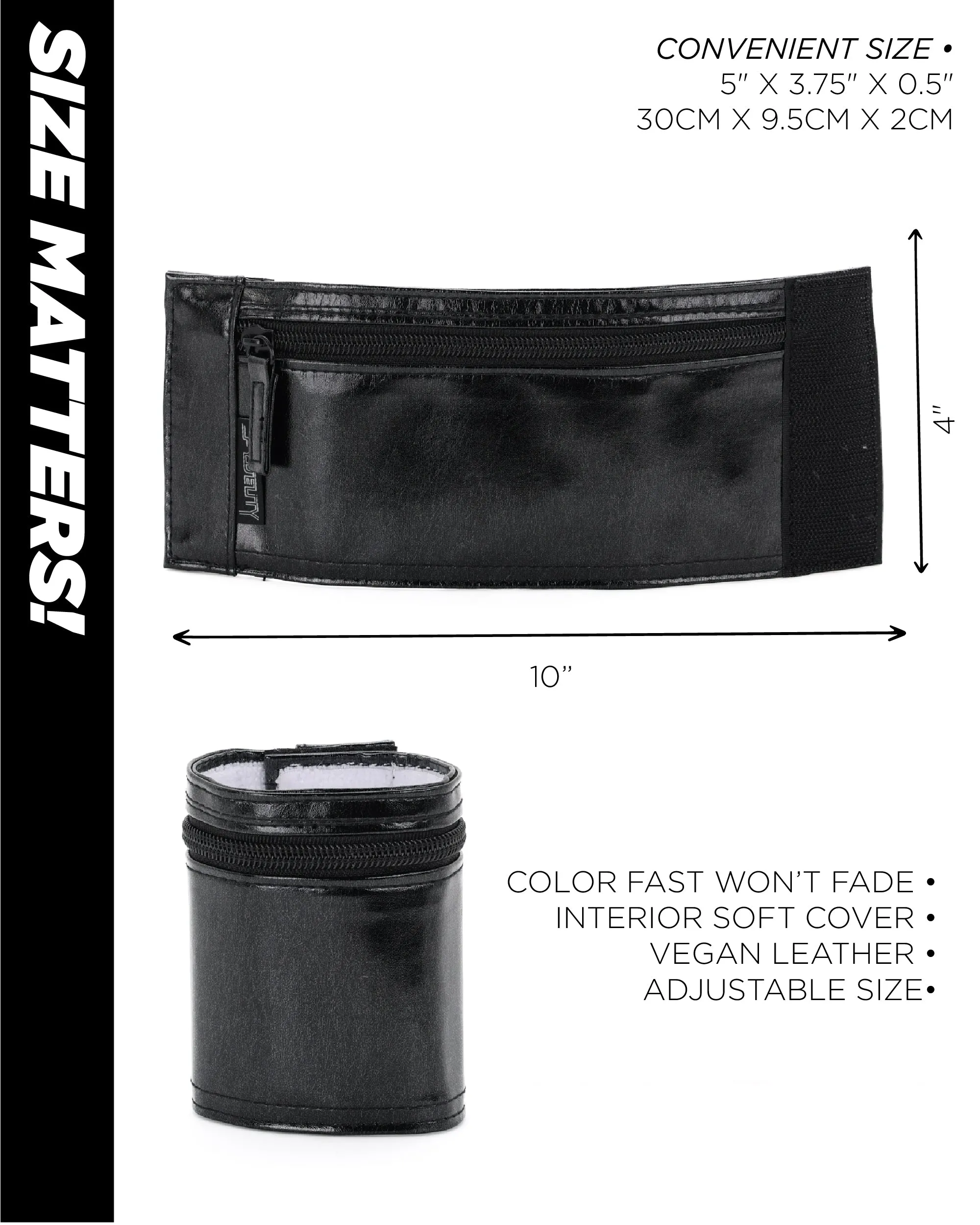 80's Wrist Wallet | Metallic Black