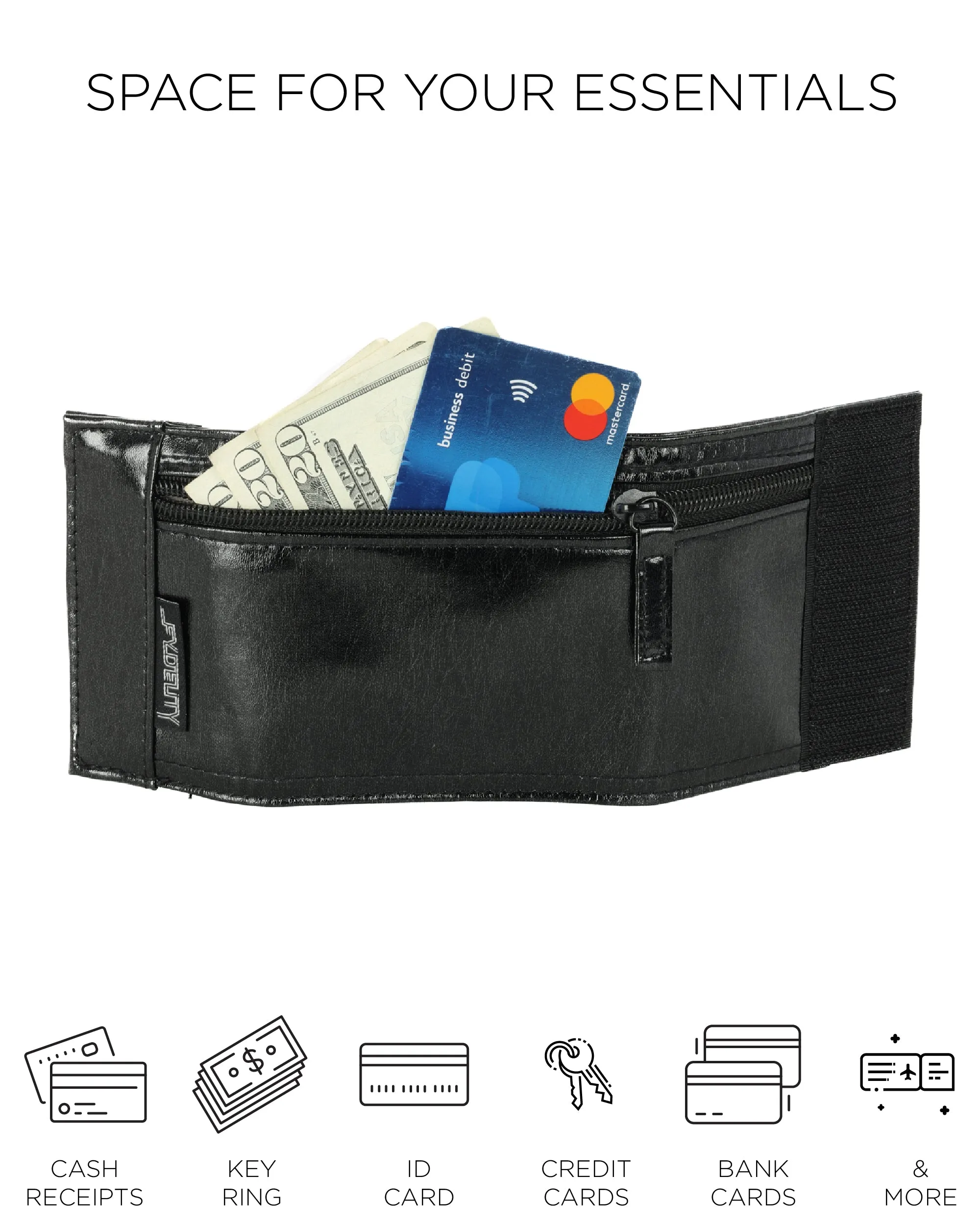 80's Wrist Wallet | Metallic Black