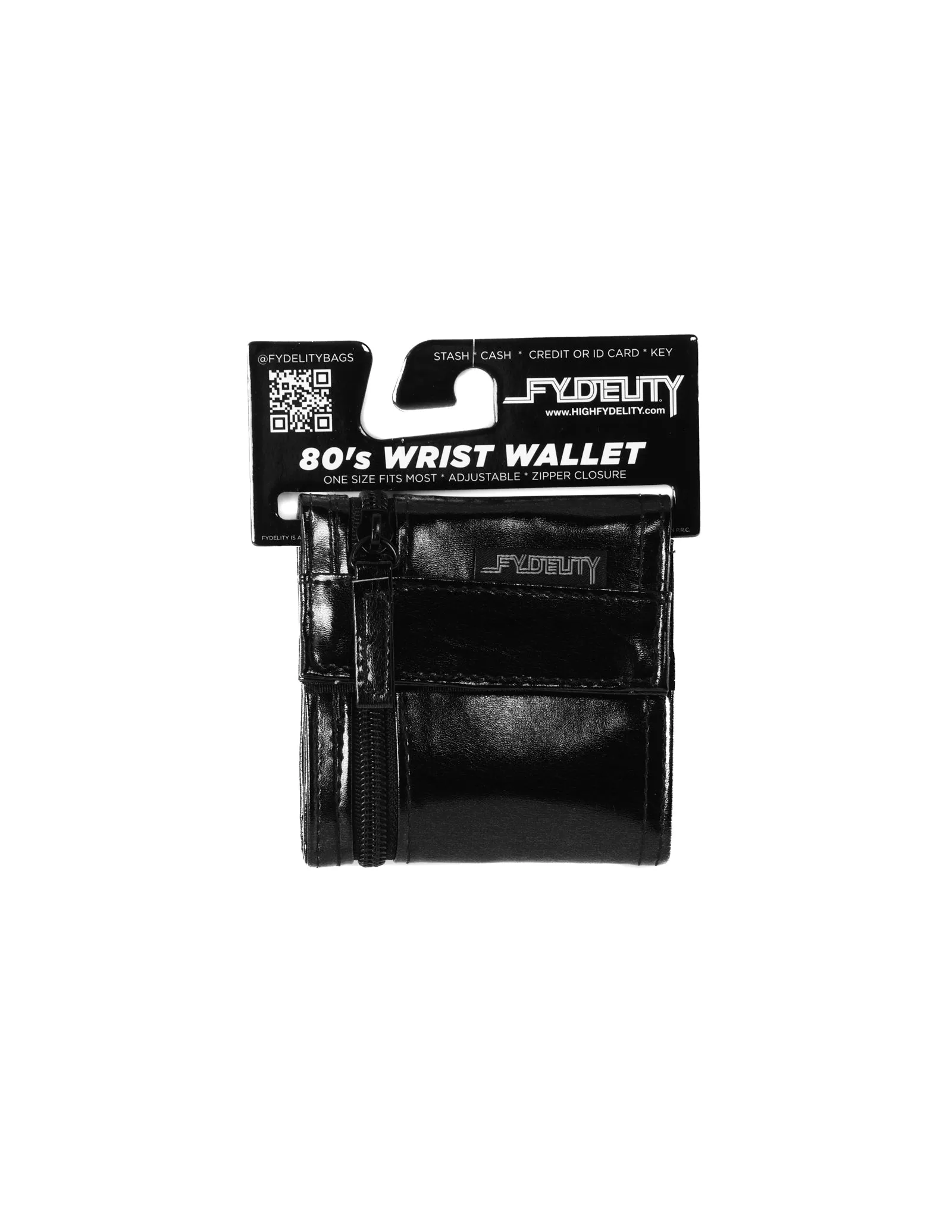80's Wrist Wallet | Metallic Black