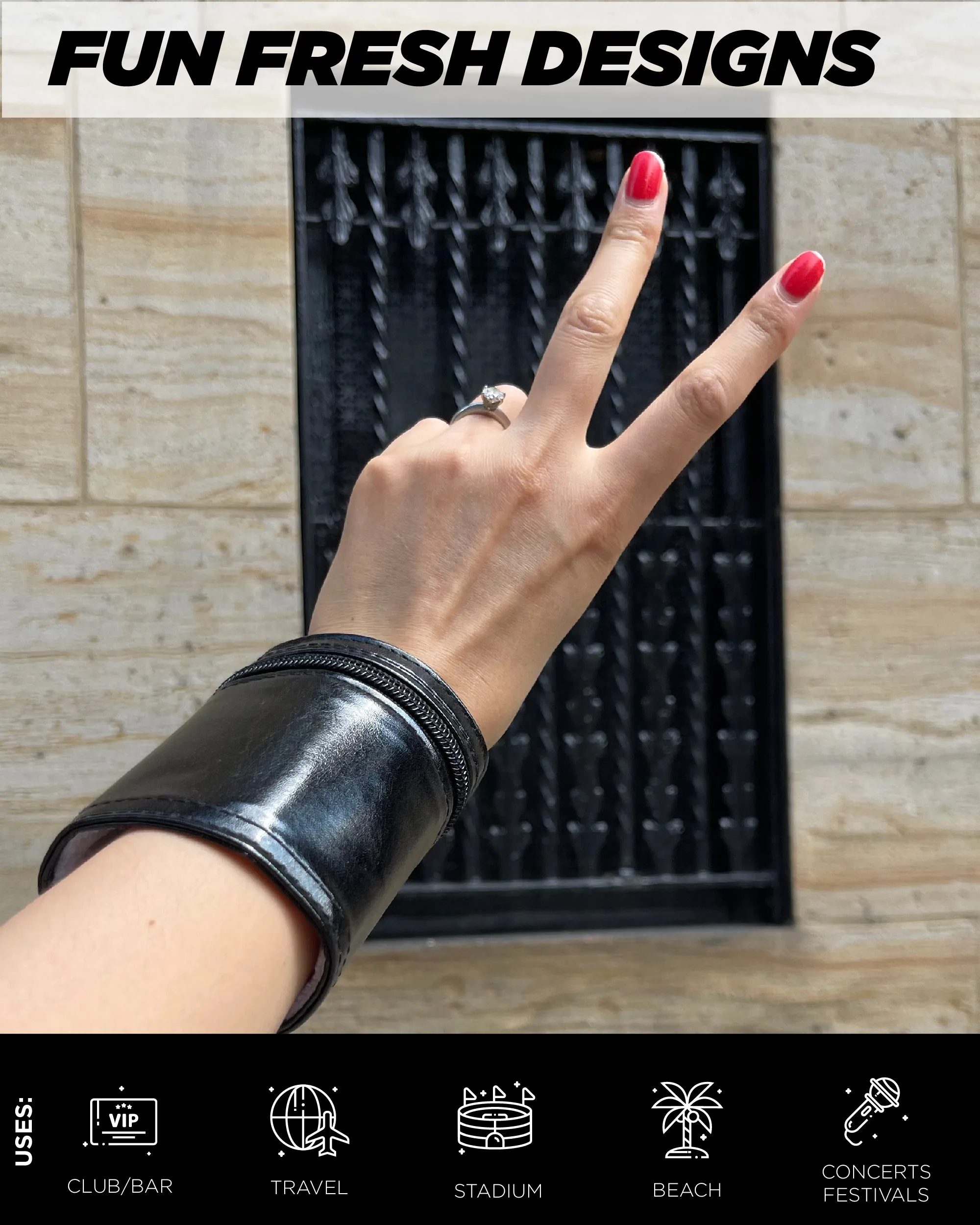 80's Wrist Wallet | Metallic Black