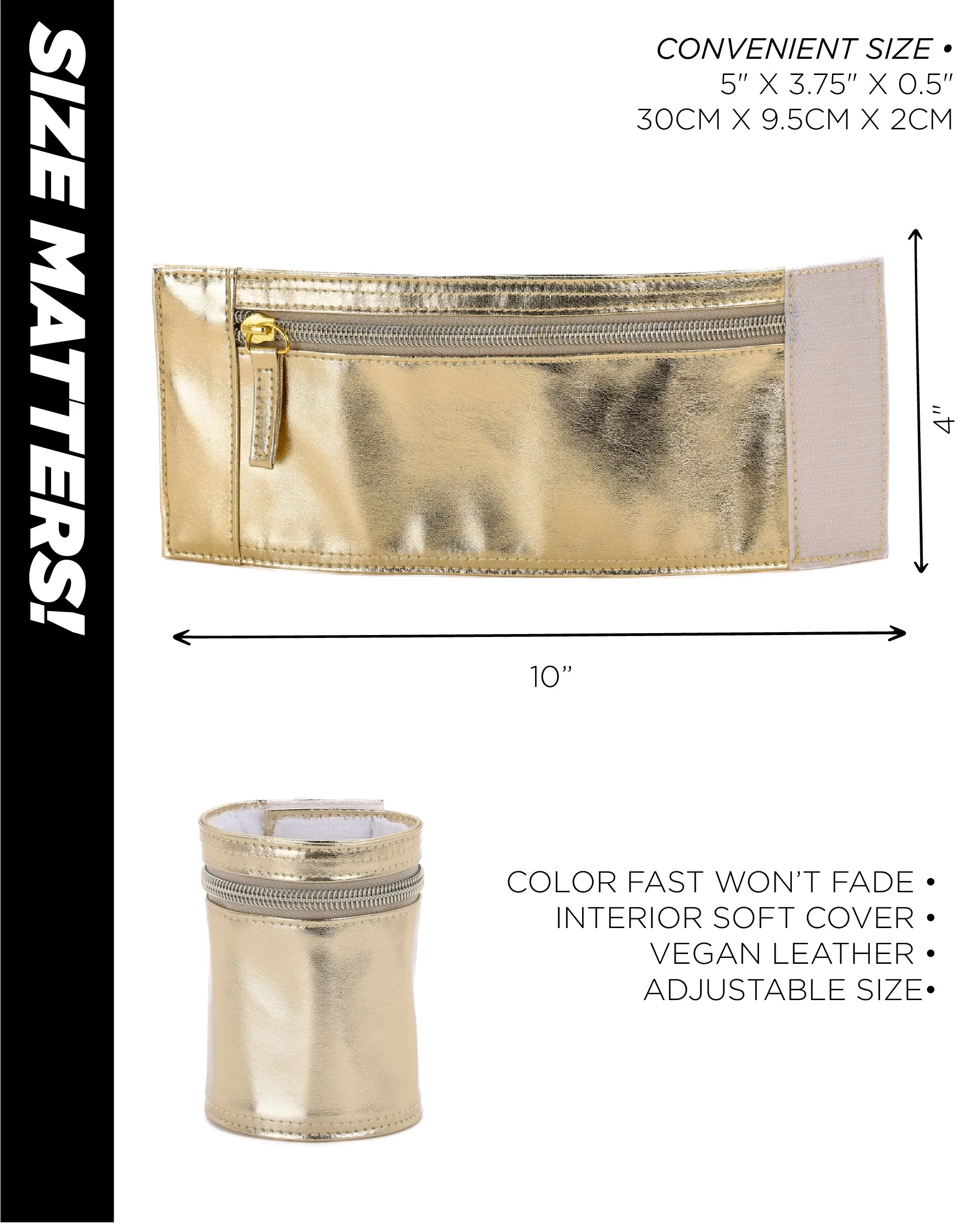 80's Wrist Wallet | Metallic Gold