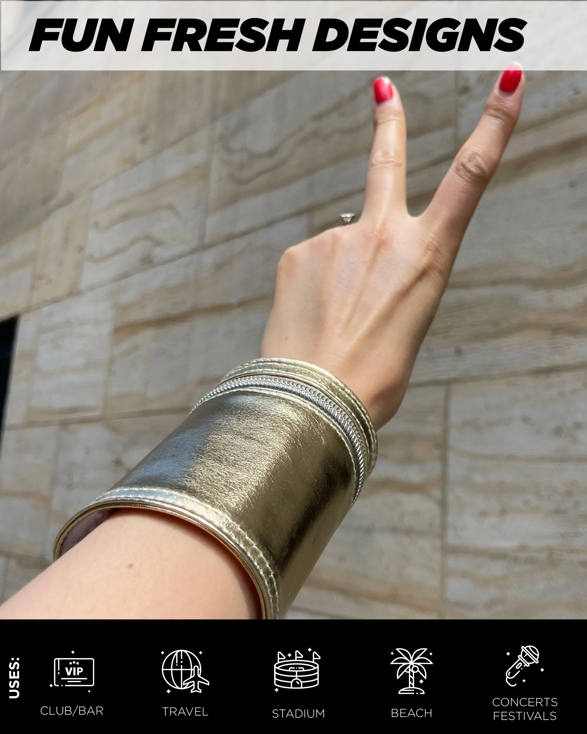 80's Wrist Wallet | Metallic Gold