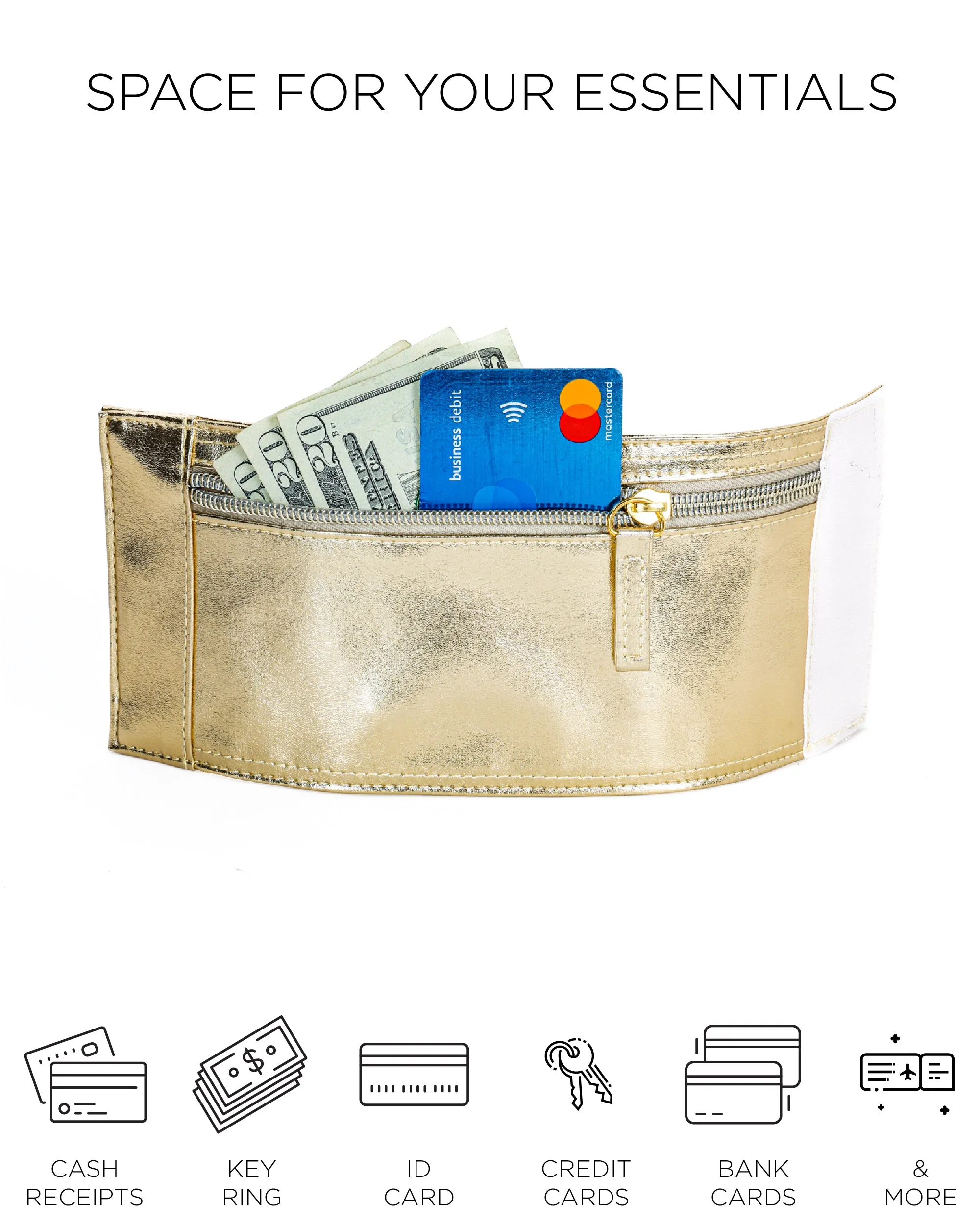 80's Wrist Wallet | Metallic Gold