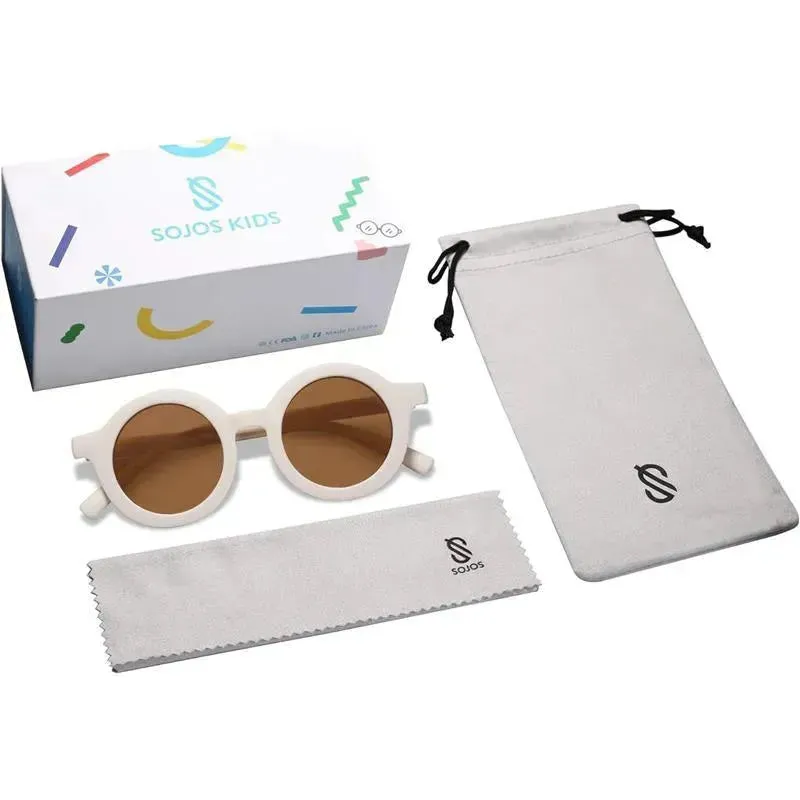 Ali Oli - SOJOS Cute Round Polarized Sunglasses, UV400 Protection, Vanilla