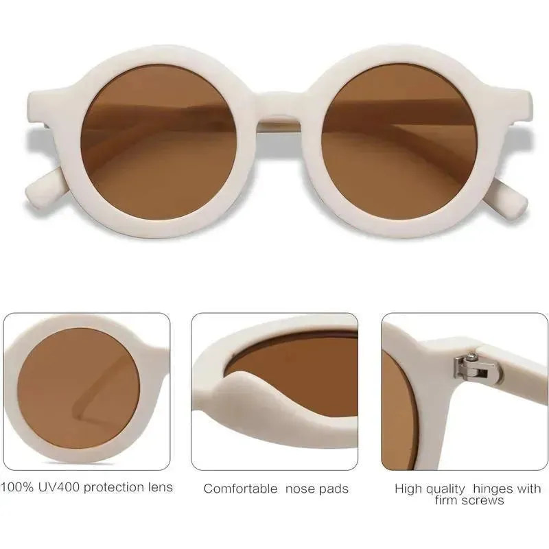 Ali Oli - SOJOS Cute Round Polarized Sunglasses, UV400 Protection, Vanilla