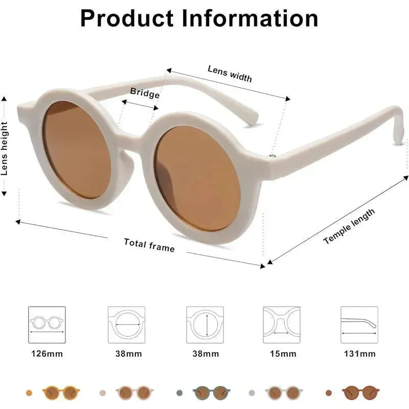 Ali Oli - SOJOS Cute Round Polarized Sunglasses, UV400 Protection, Vanilla