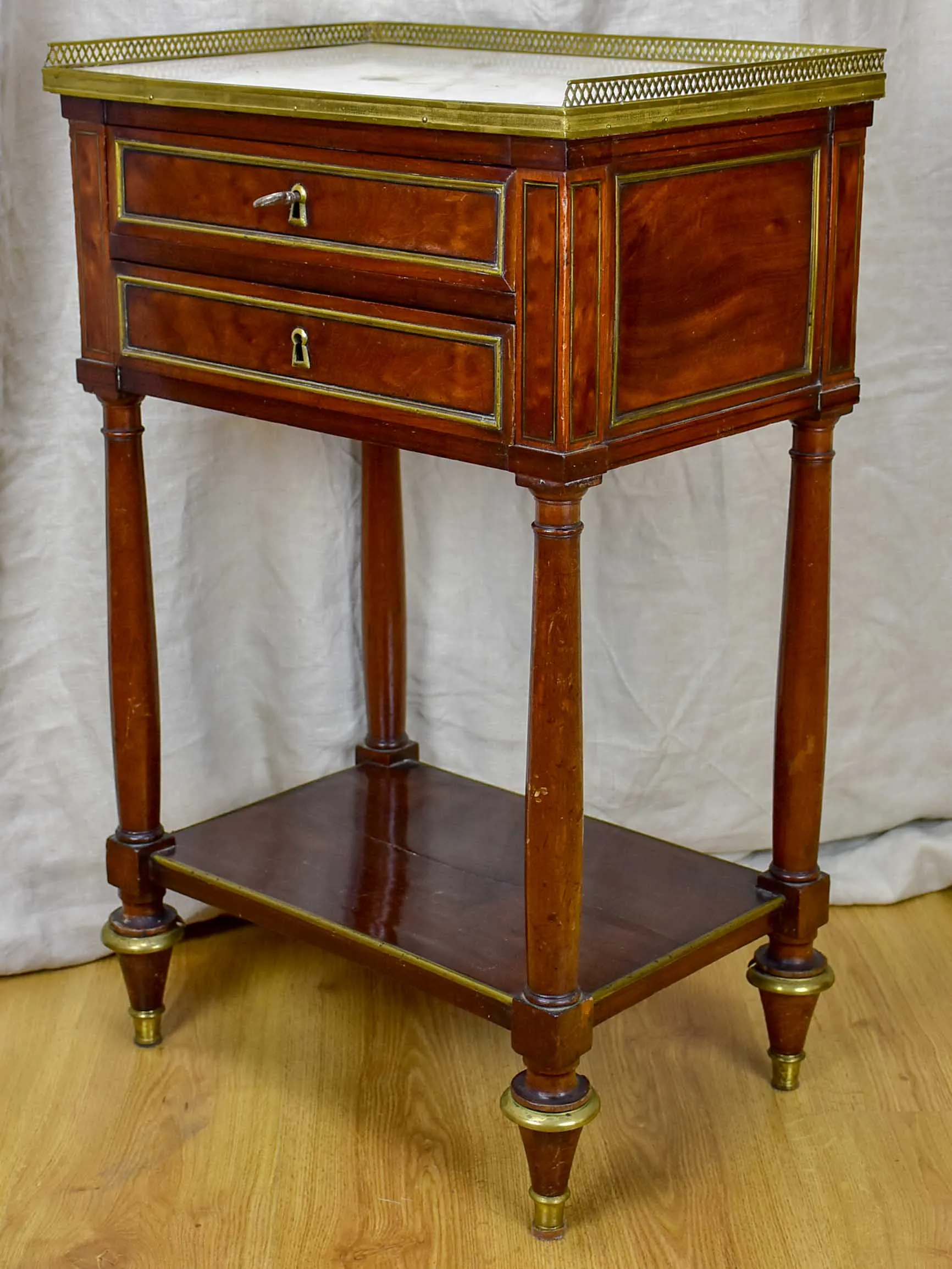 Antique French writing table with marble top