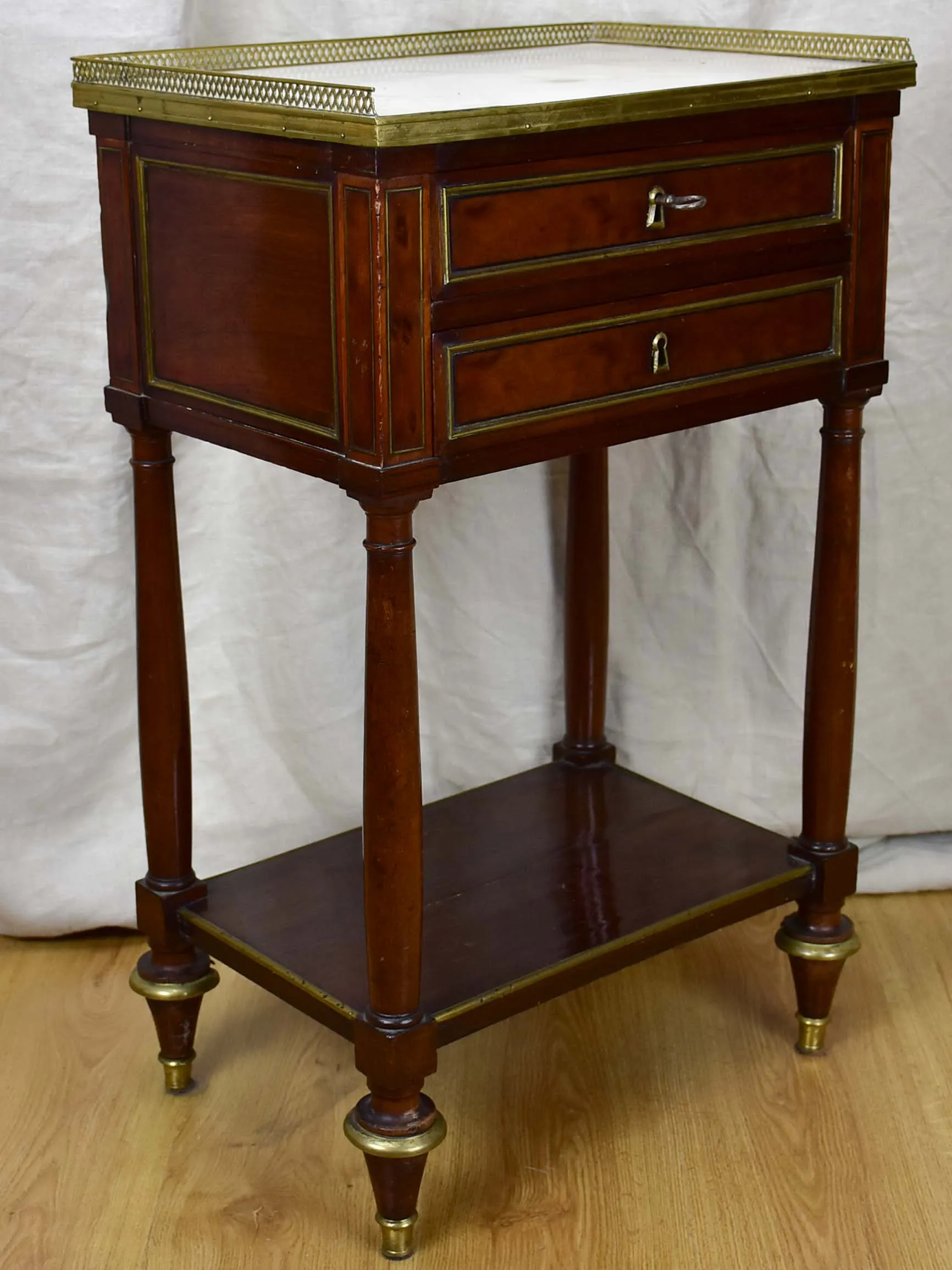 Antique French writing table with marble top