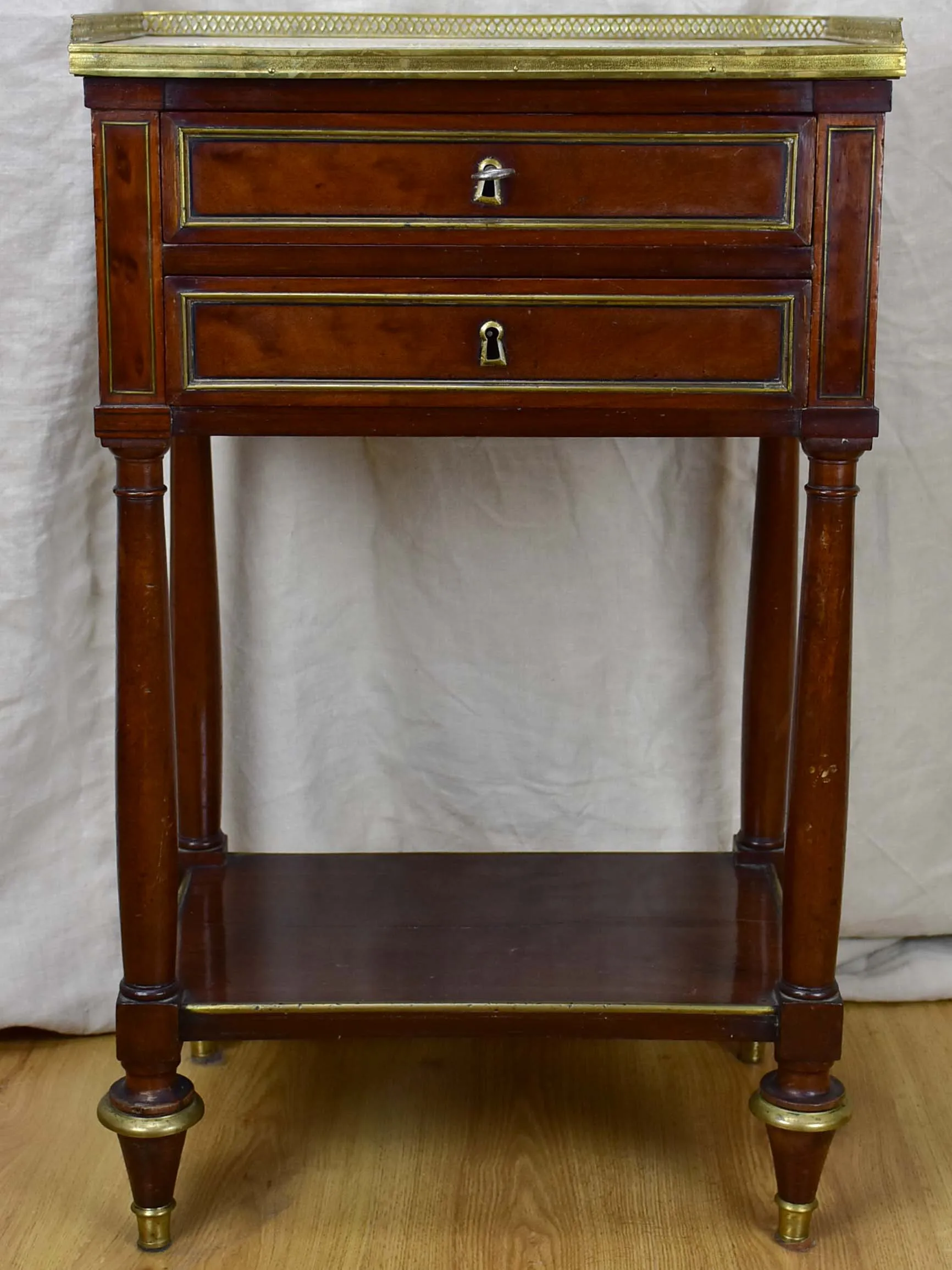 Antique French writing table with marble top