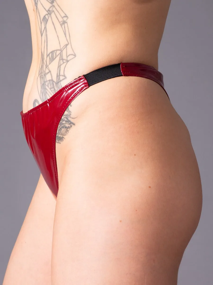 Burgundy PVC Thong