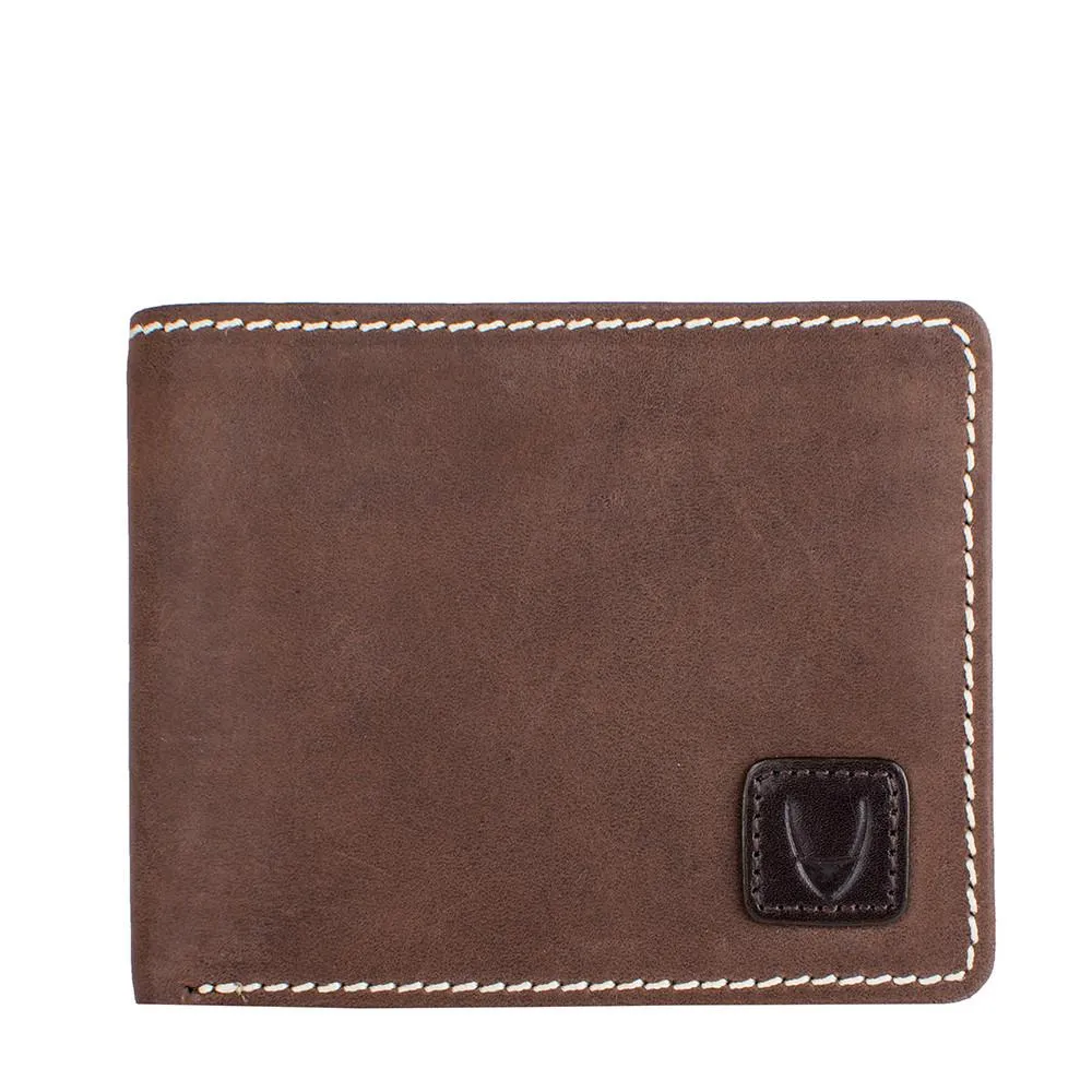 Camel Stitch RFID Blocking Trifold Leather Wallet