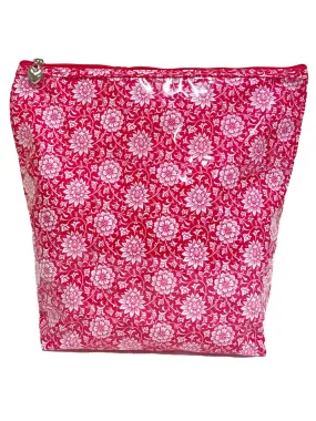 Cosmetic Bag (Large), Gerbera (Raspberry)