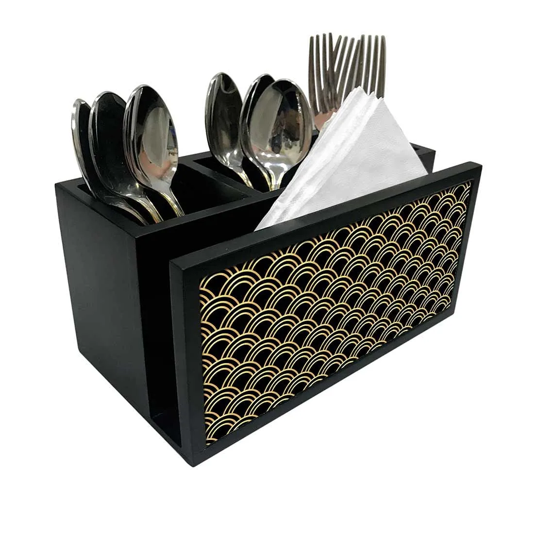 Cutlery Tissue Holder Napkin Stand -  Geometric Pattern
