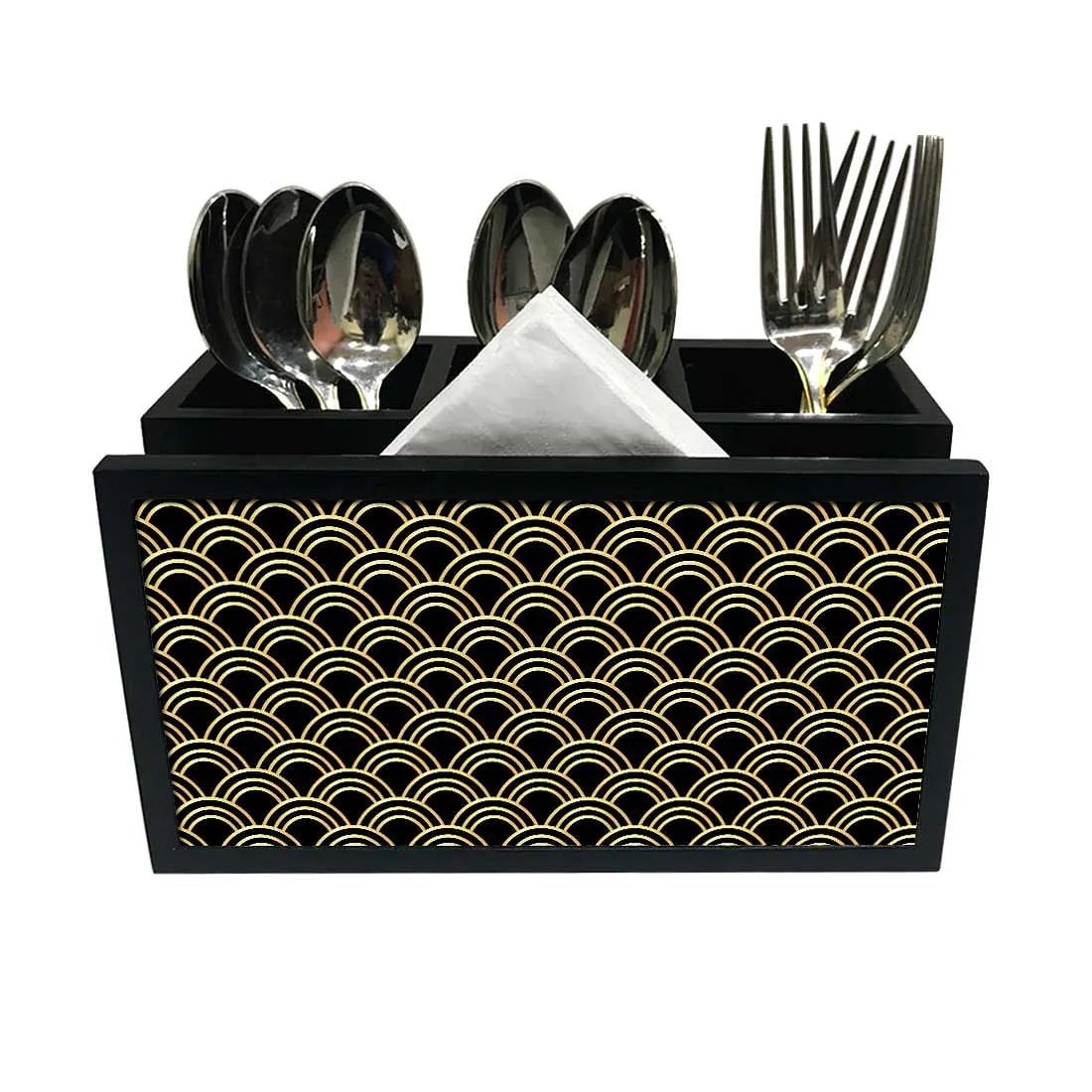 Cutlery Tissue Holder Napkin Stand -  Geometric Pattern