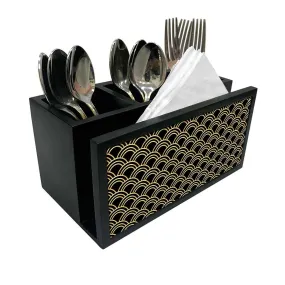 Cutlery Tissue Holder Napkin Stand -  Geometric Pattern