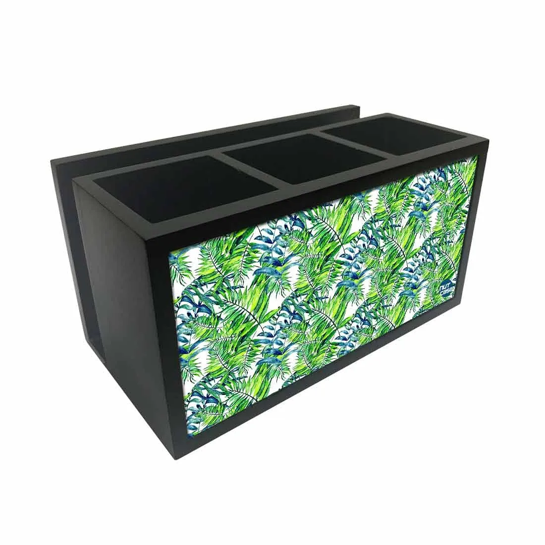 Cutlery Tissue Holder Napkin Stand -  Green Leaf
