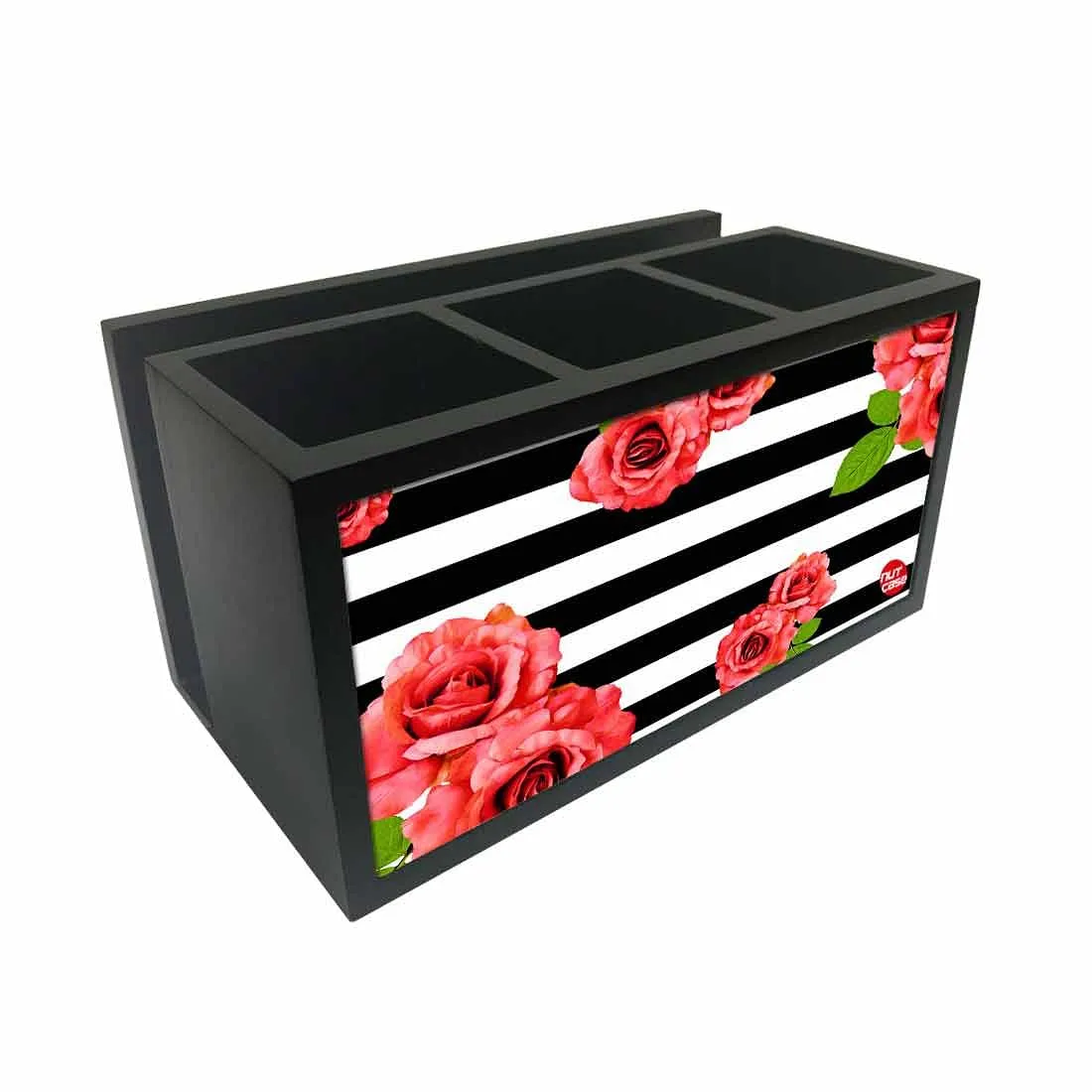 Cutlery Tissue Holder Napkin Stand -  Red Roses
