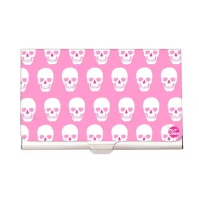 Designer Visiting Card Holder Nutcase - Pink Skulls
