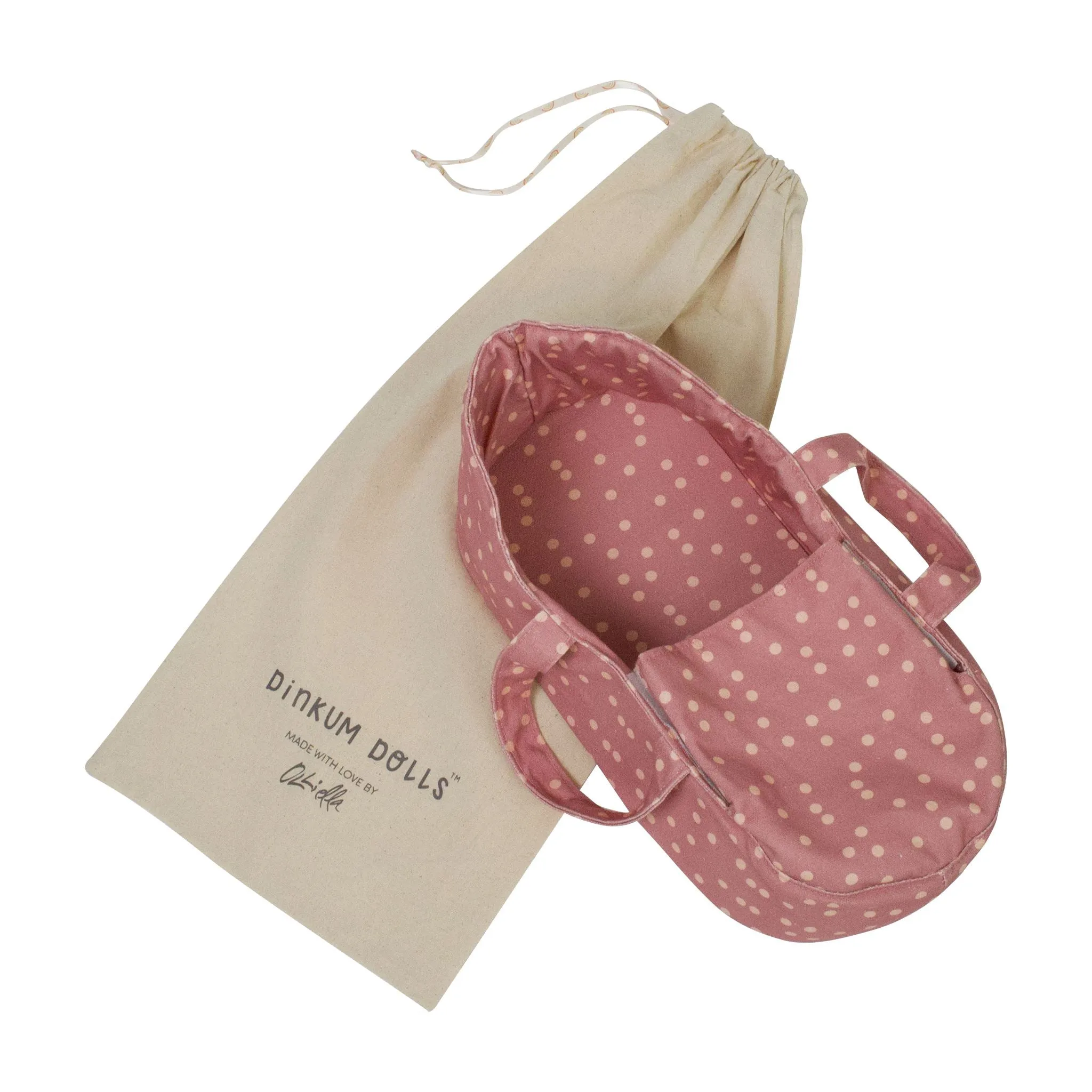 Dinkum Doll Carry Cot | Polka Dot