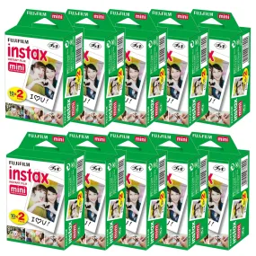 Fujifilm 2x10 Film Mini Instax Film Pack - 10 Packs - 200 Exposures