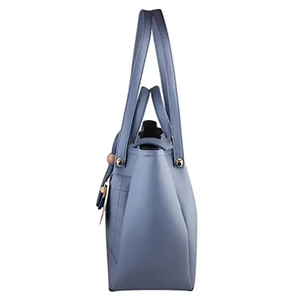 GM Creations? PU Leather Latest Trendy Fashionable Ladies Top Handle Handbag With Sling Bag Shoulder Bag Clutch Combo 4pcs Purse Set For Women And Girl Bag (Sky Blue)