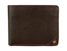 Hidesign Angle Stitch Leather Slim Bifold Wallet