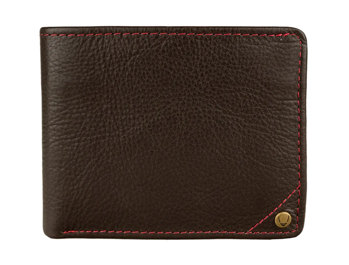Hidesign Angle Stitch Leather Slim Bifold Wallet