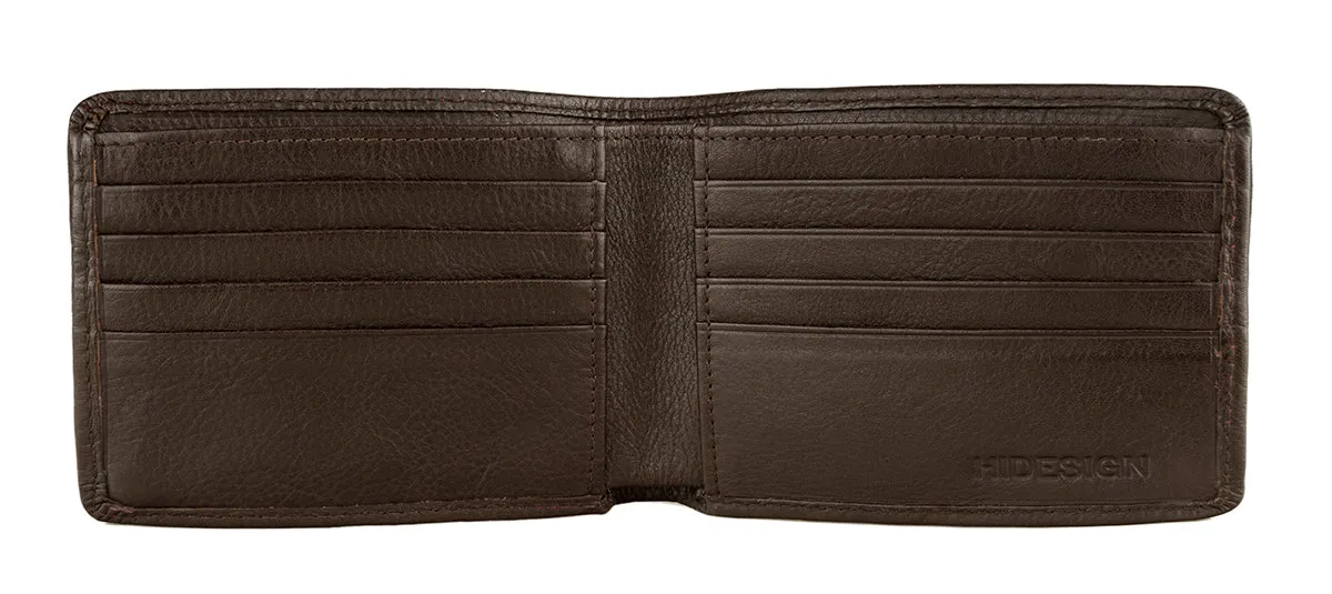 Hidesign Angle Stitch Leather Slim Bifold Wallet