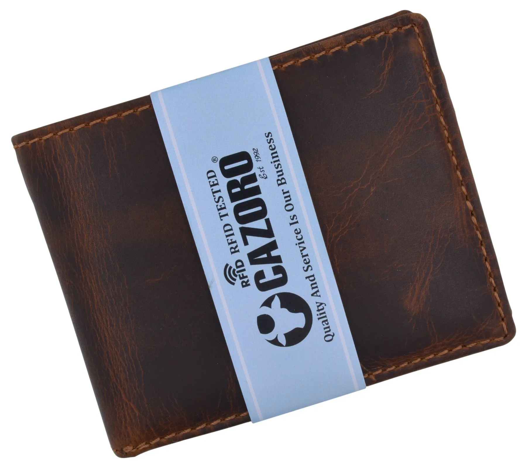 Hunter Leather RFID Blocking Mens Multi-Card ID Holder Bifold Wallet