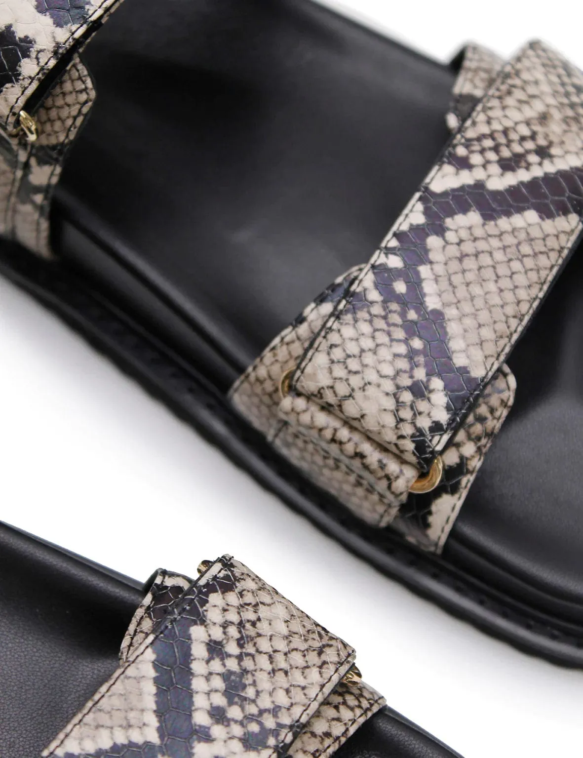 La Tribe | Isla Sandal - Snake/Black