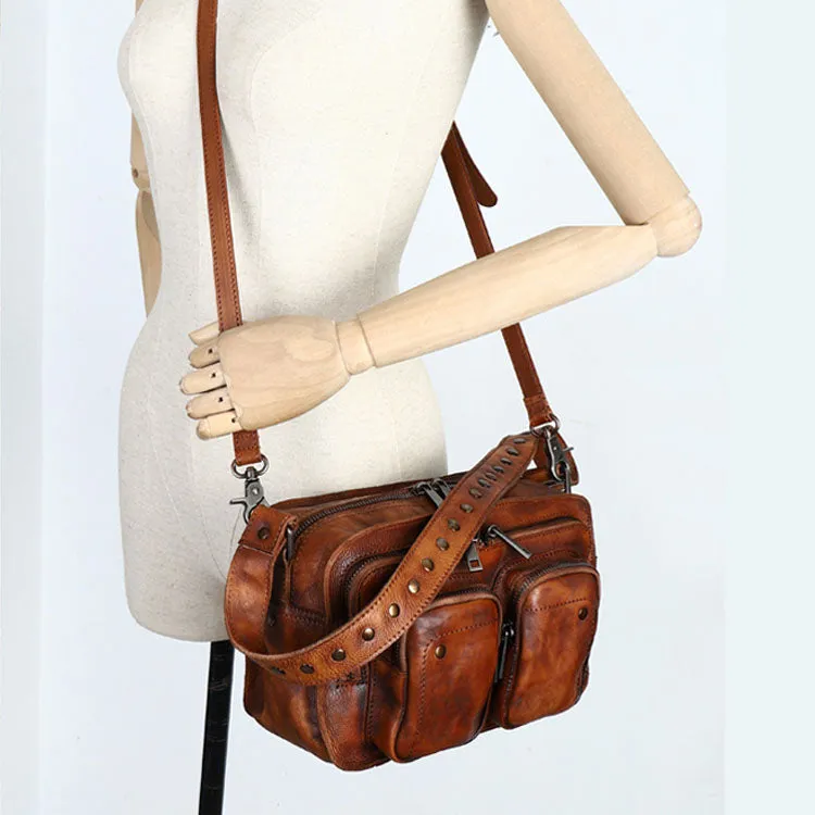 Ladies Leather Multi Pocket Shoulder Bag Side Bags For Women