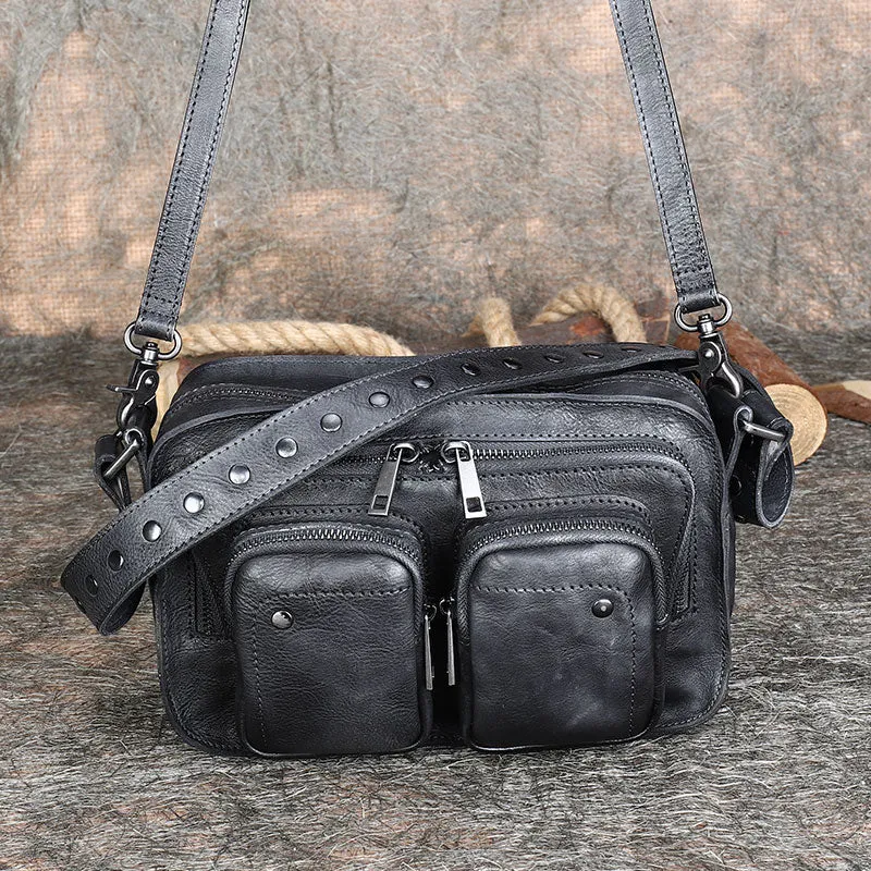 Ladies Leather Multi Pocket Shoulder Bag Side Bags For Women