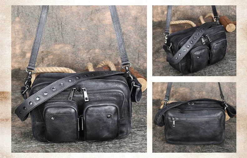 Ladies Leather Multi Pocket Shoulder Bag Side Bags For Women