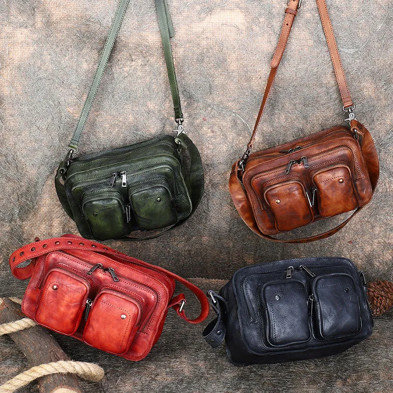 Ladies Leather Multi Pocket Shoulder Bag Side Bags For Women