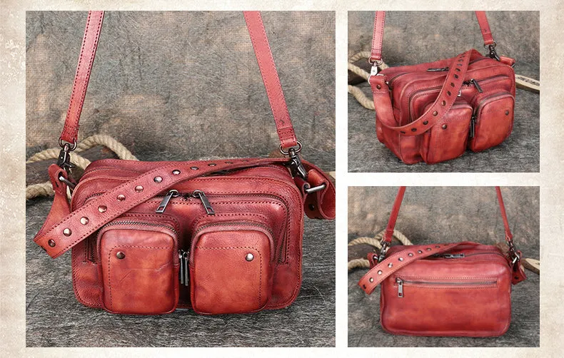 Ladies Leather Multi Pocket Shoulder Bag Side Bags For Women