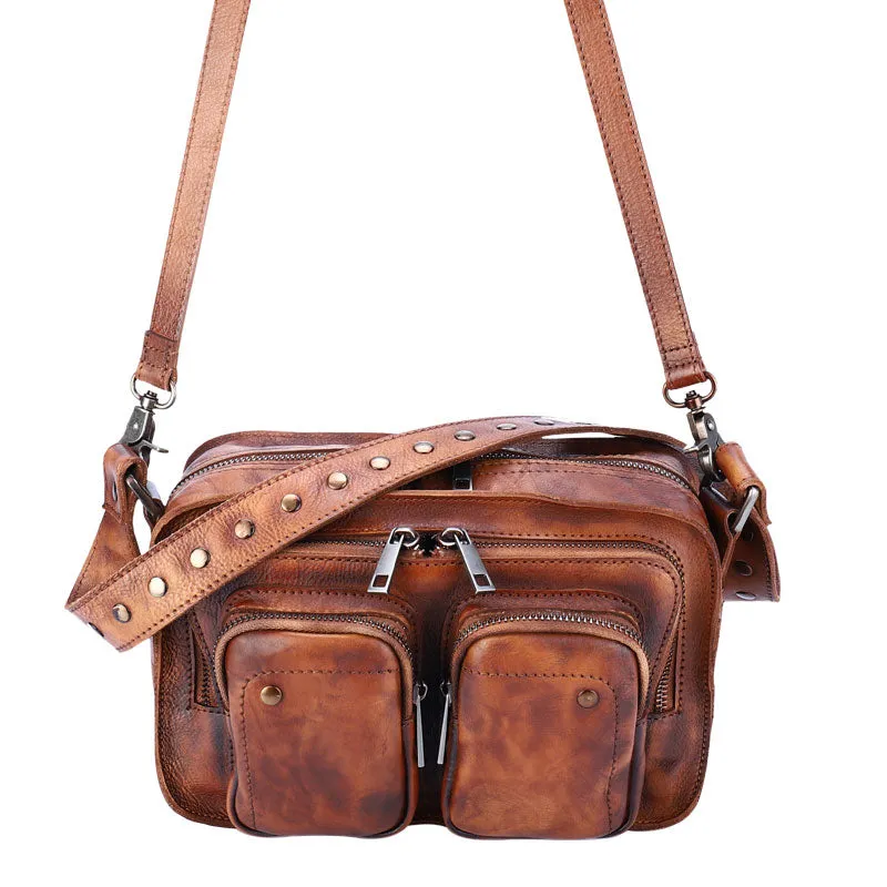 Ladies Leather Multi Pocket Shoulder Bag Side Bags For Women