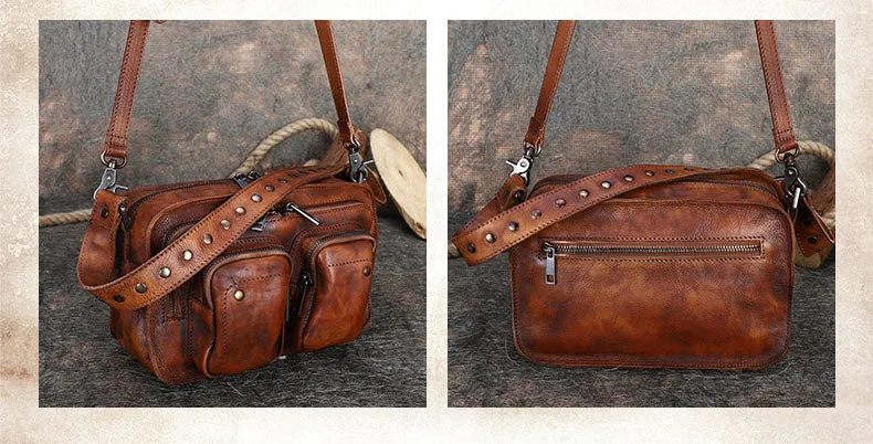 Ladies Leather Multi Pocket Shoulder Bag Side Bags For Women