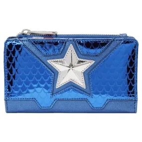 Loungefly x Marvel Metallic Captain America Cosplay Flap Wallet