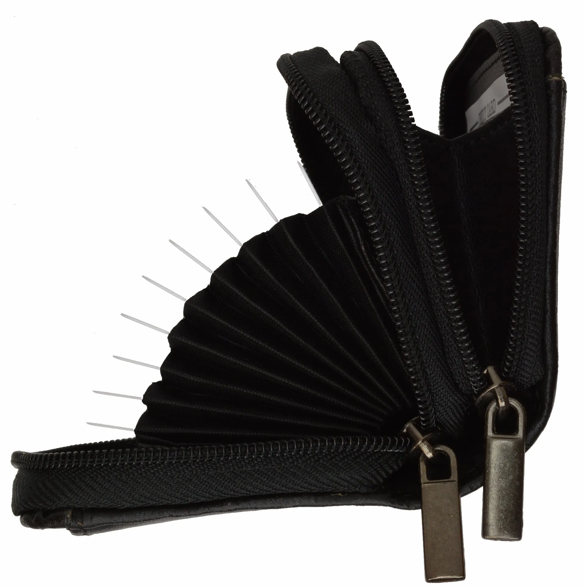 Marshal RFID Genuine Leather Credit card holder accordion Wallet, Black