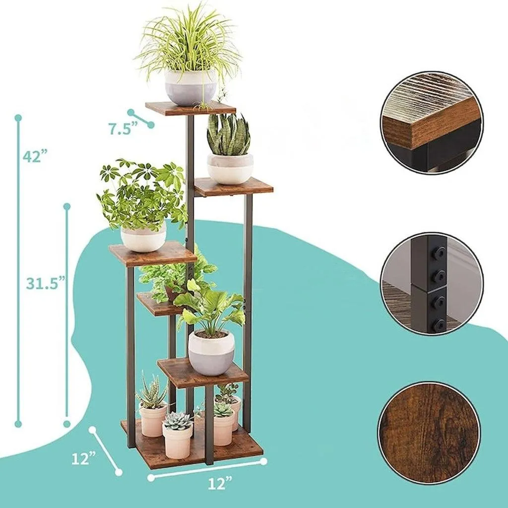 MDF Sheet & Metal Plant Stand