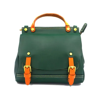 Mini Women's Genuine Leather Satchel Backpack Purse Cross Shoulder Bag For Women